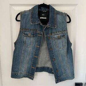 BDG Denim Jean Studded Vest Button Down